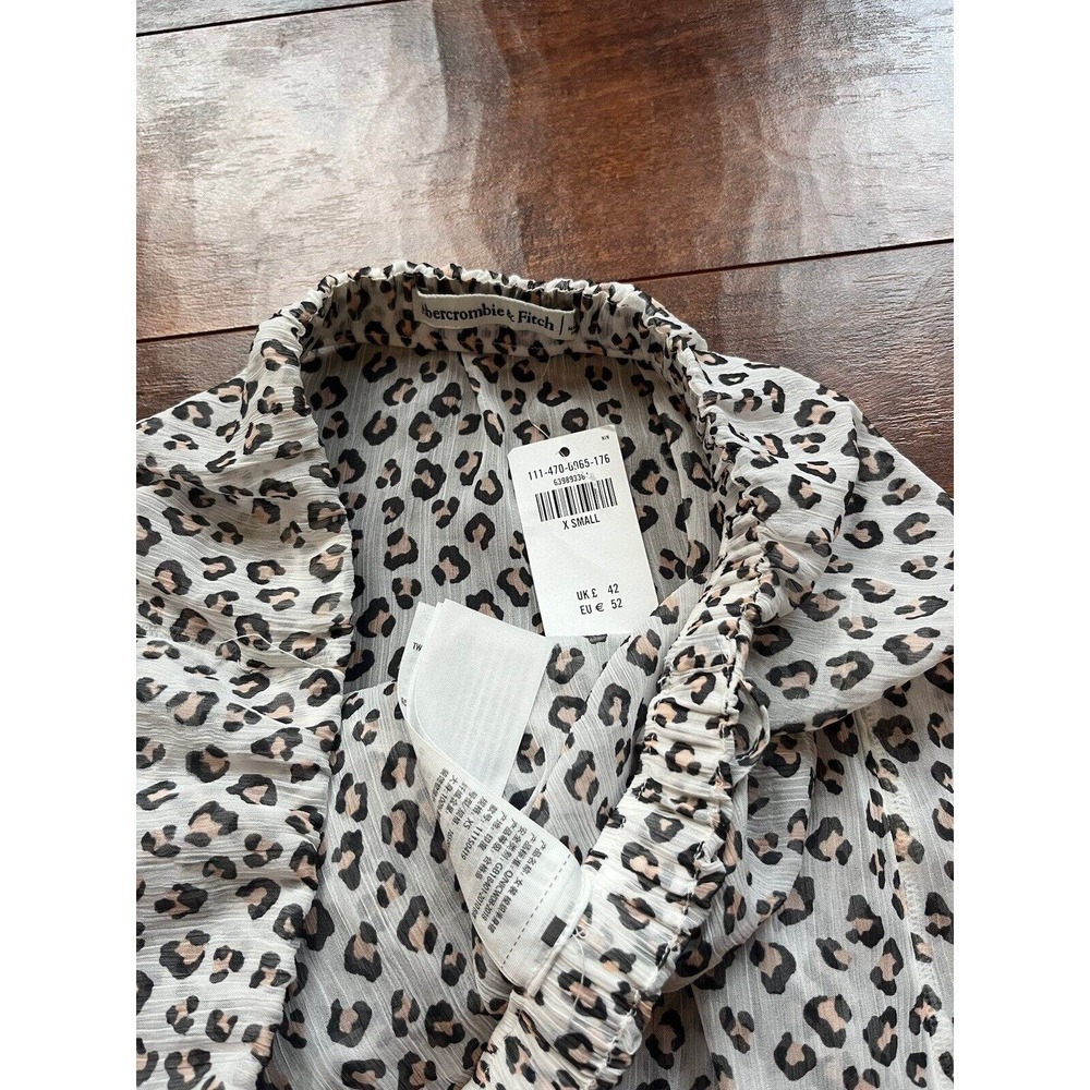 NWT Abercrombie And Fitch Sheet Cheetah Print Pull On High Low Skirt Size XS - Picture 4 of 8